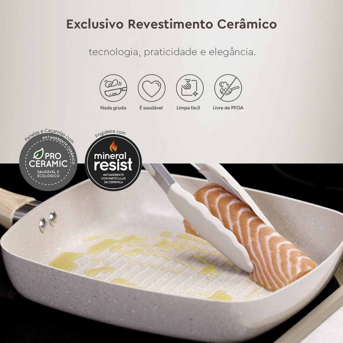 Jogo de Panelas com Indução Brinox Antiaderente Ceramic Life Smart Plus 5 Peças