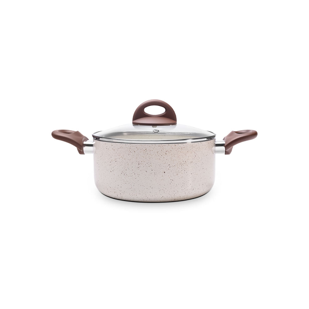 Caçarola de Indução com Tampa Brinox Smart Plus Antiaderente Ceramic Life Ø20cm 2,55 Litros Vanilla