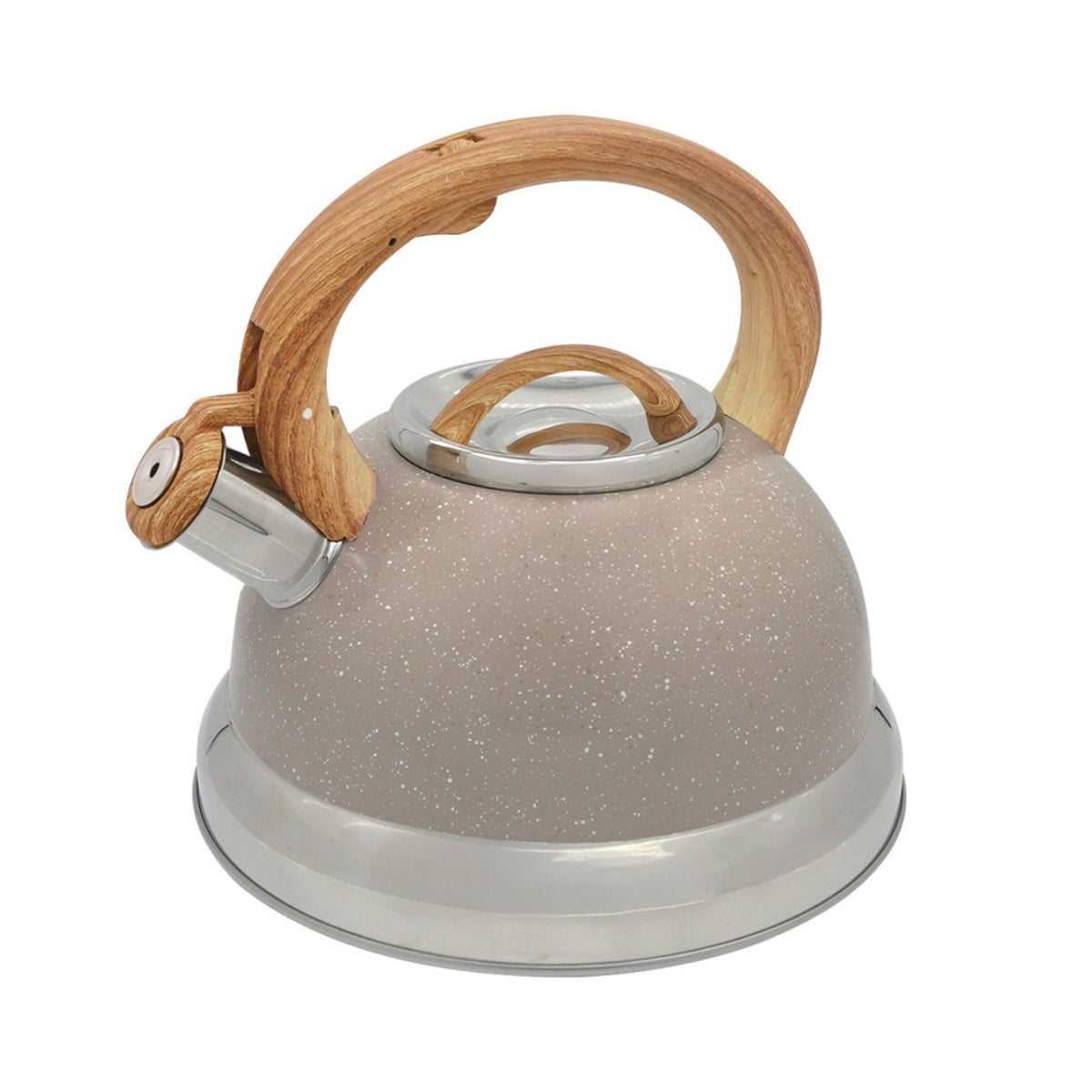 Chaleira de Inox com Indução e Apito Brinox Roma 2,7 Litros Areia