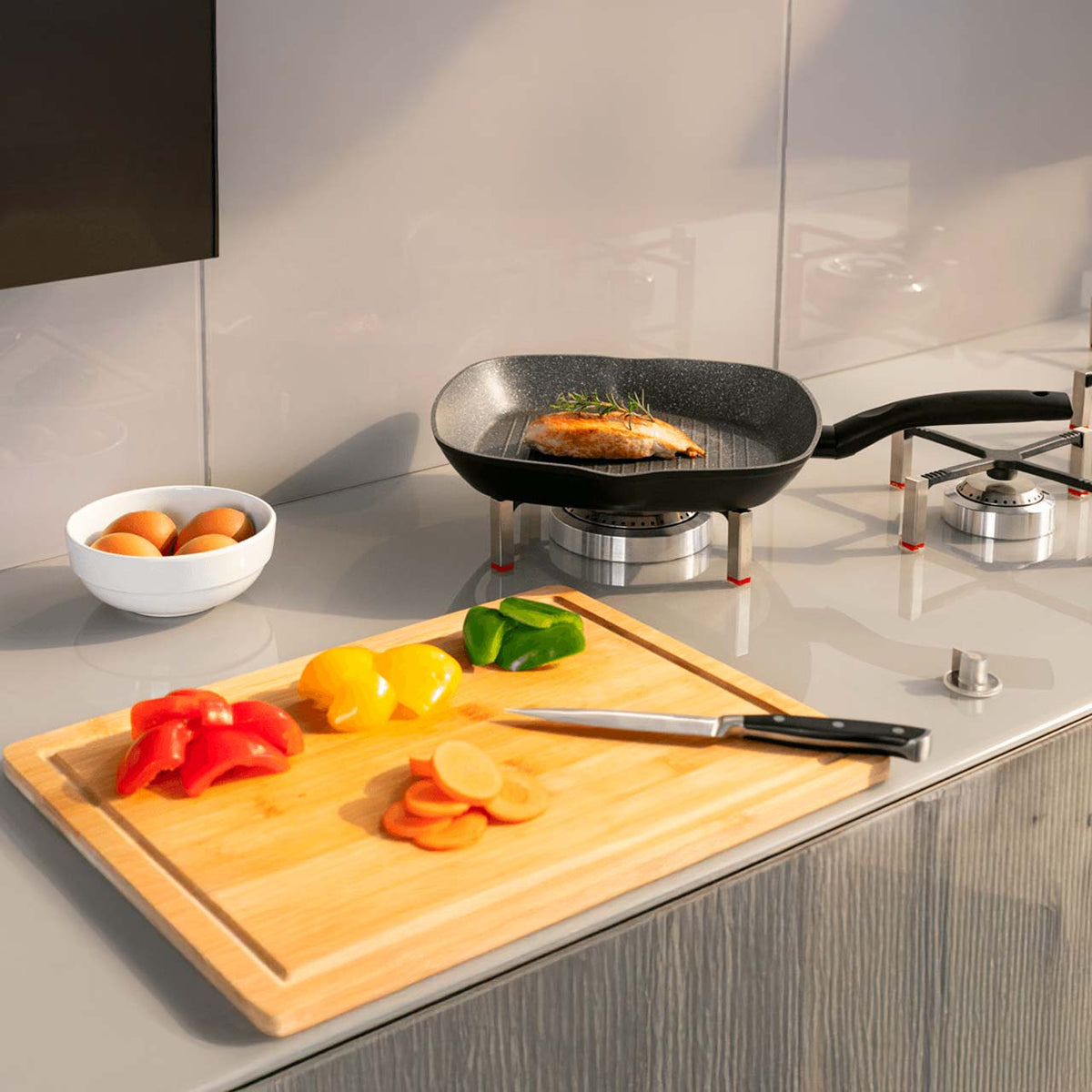 Grill com Indução Brinox Orion Antiaderente Ceramic Life 28cm 2L Preta