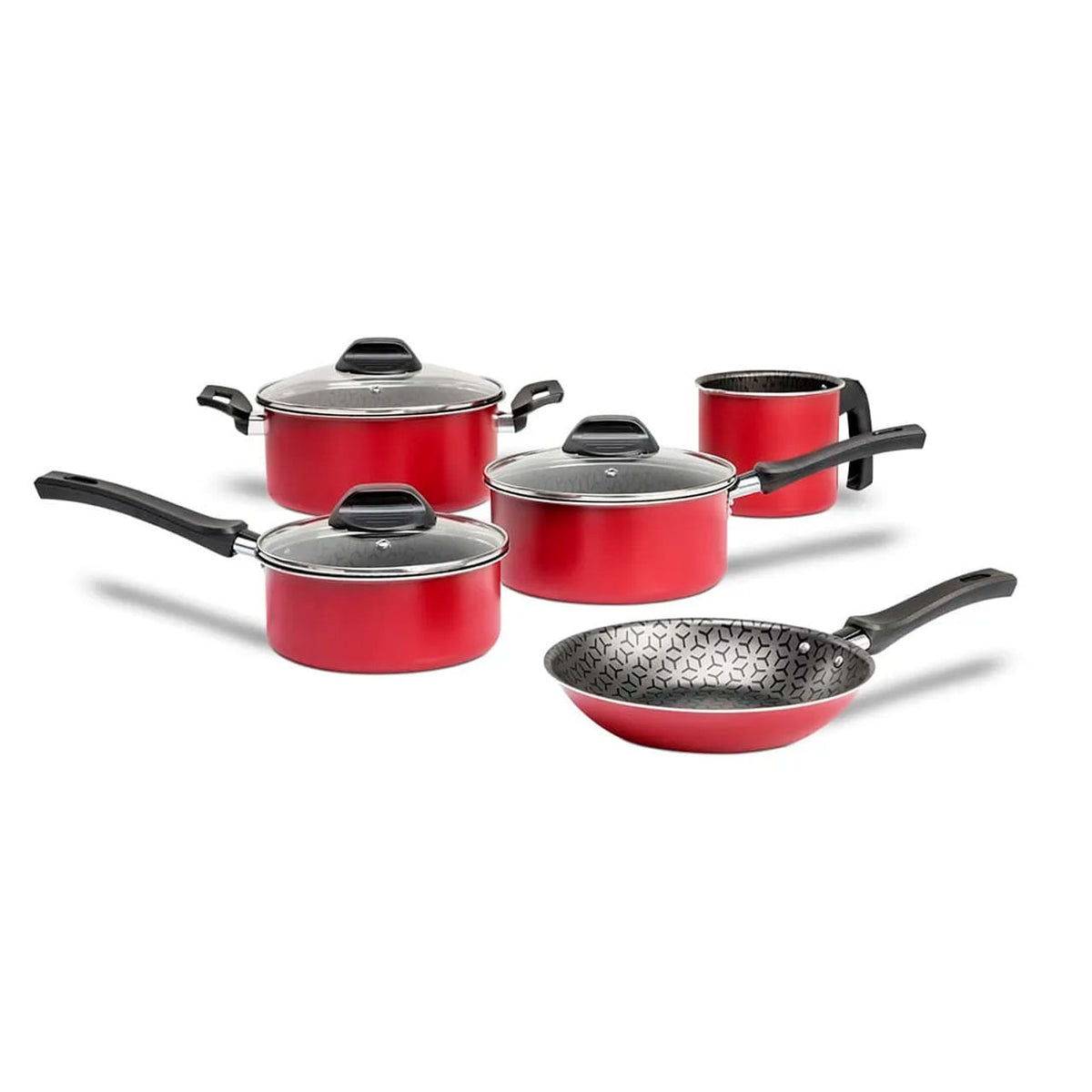 Jogo de Panelas Brinox Antiaderente Pro-Flon 5 Peças Anis Borgonha