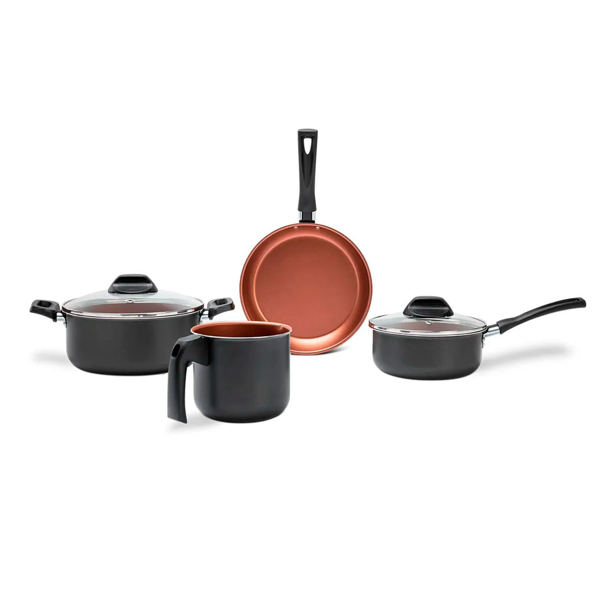 Jogo de Panelas Brinox Topázio Antiaderente Pró-Flon 4 Peças Cinza Range