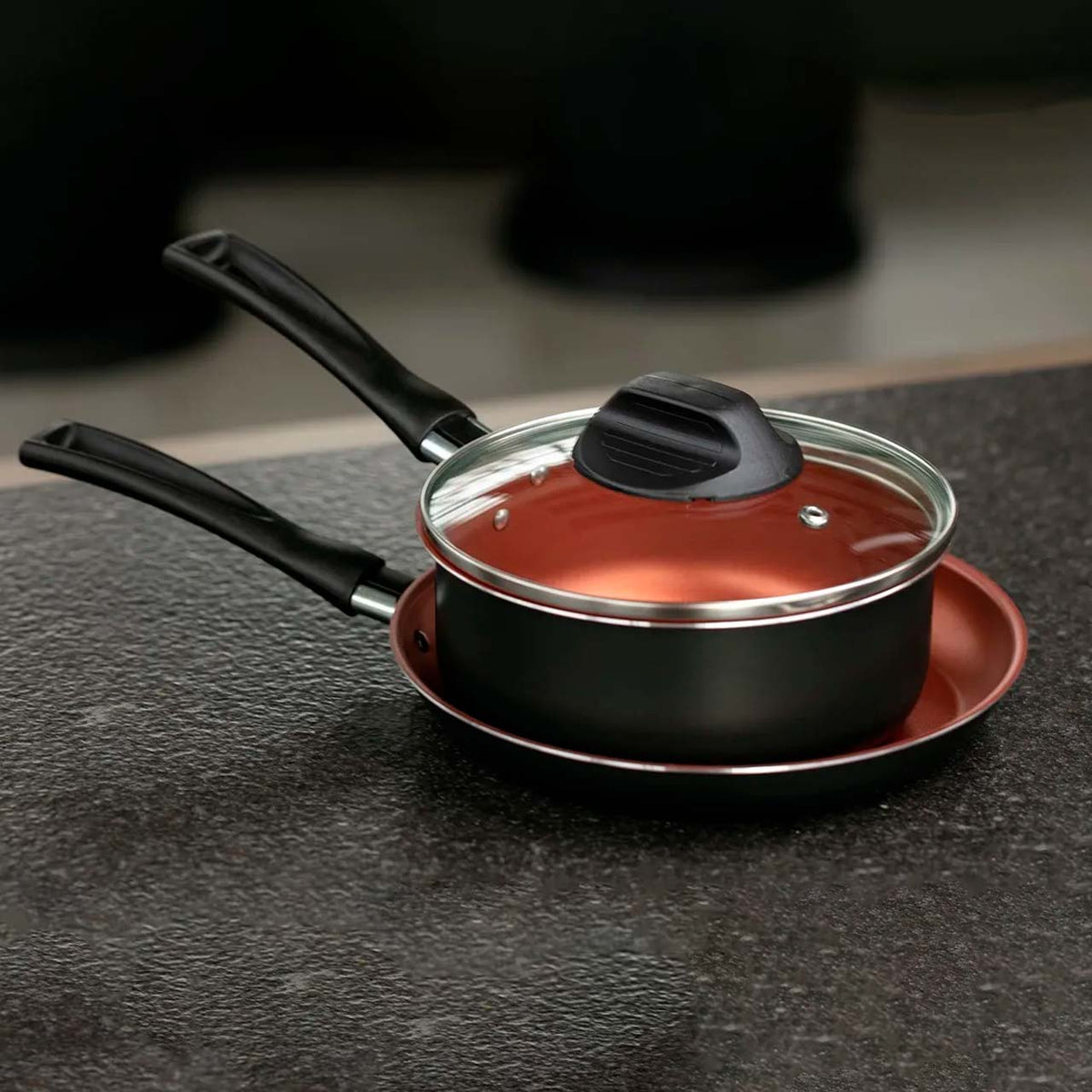 Panela com Tampa Brinox Topázio Antiaderente Pró-flon Ø18cm 1,8 Litros Cinza Range