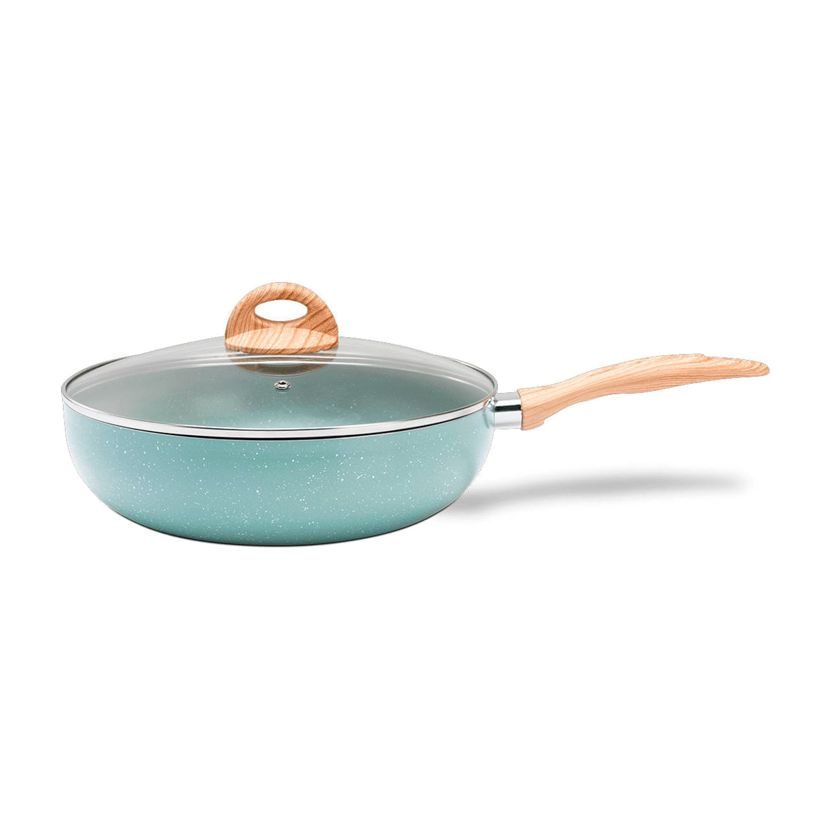 Wok de Indução com Tampa Brinox Botanika Antiaderente Ceramic Life Ø28cm 3,4 Litros Verde