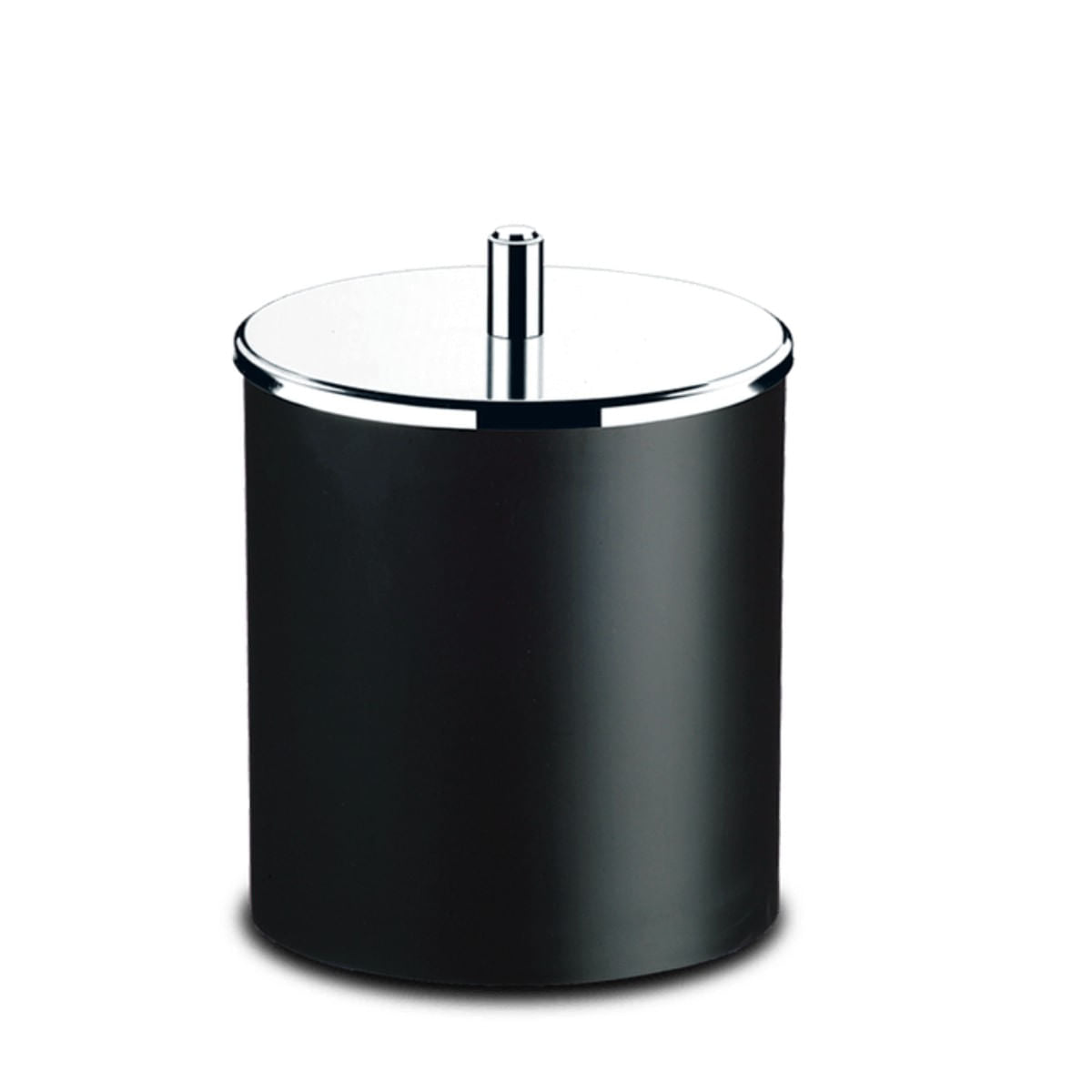 Lixeira Plástica com Tampa Inox Brinox 5,4 Litros Ø 18,5 x 23cm Preta