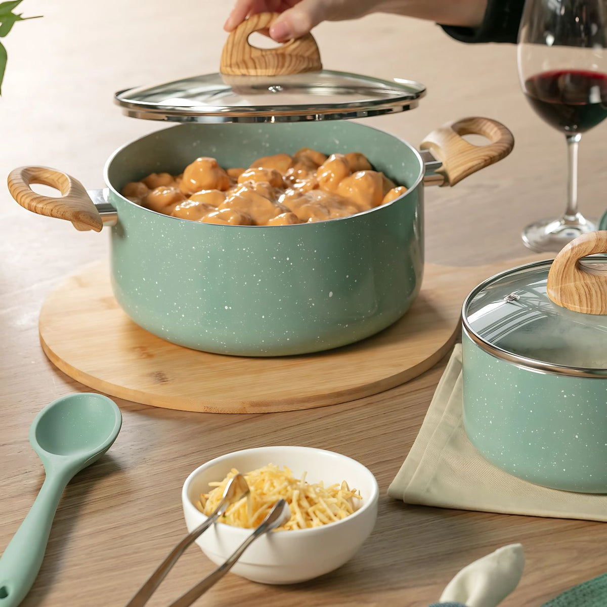 Caçarola de Indução com Tampa Brinox Botanika Antiaderente Ceramic Life Ø20cm 2,5 Litros Verde