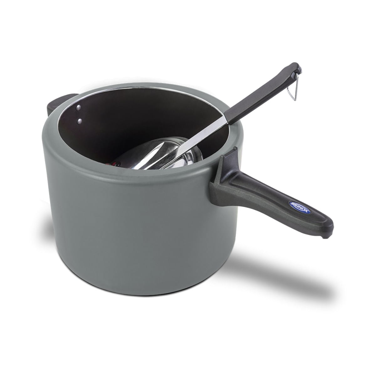 Panela de Pressão Brinox Vapt Antiaderente Ceramic Life 7,5 Litros Ø24cm Cinza