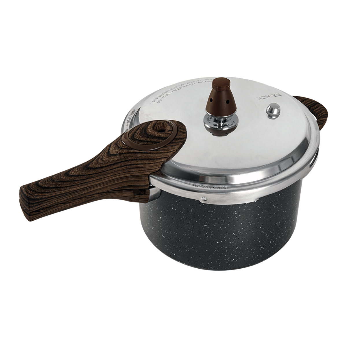 Panela de Pressão Indução Brinox Pressure Antiaderente Ceramic Life 4,2 Litros Ø20cm Granito