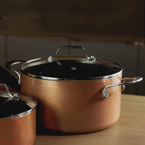 Jogo de Panelas Brinox Antiaderente Pro-Flon Premium 4 Peças Copper com Indução Cobre