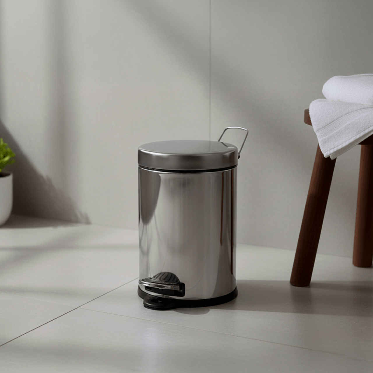 Lixeira com Pedal e Balde Brinox Decorline 3 Litros Ø17 x 27cm Aço Inoxidável