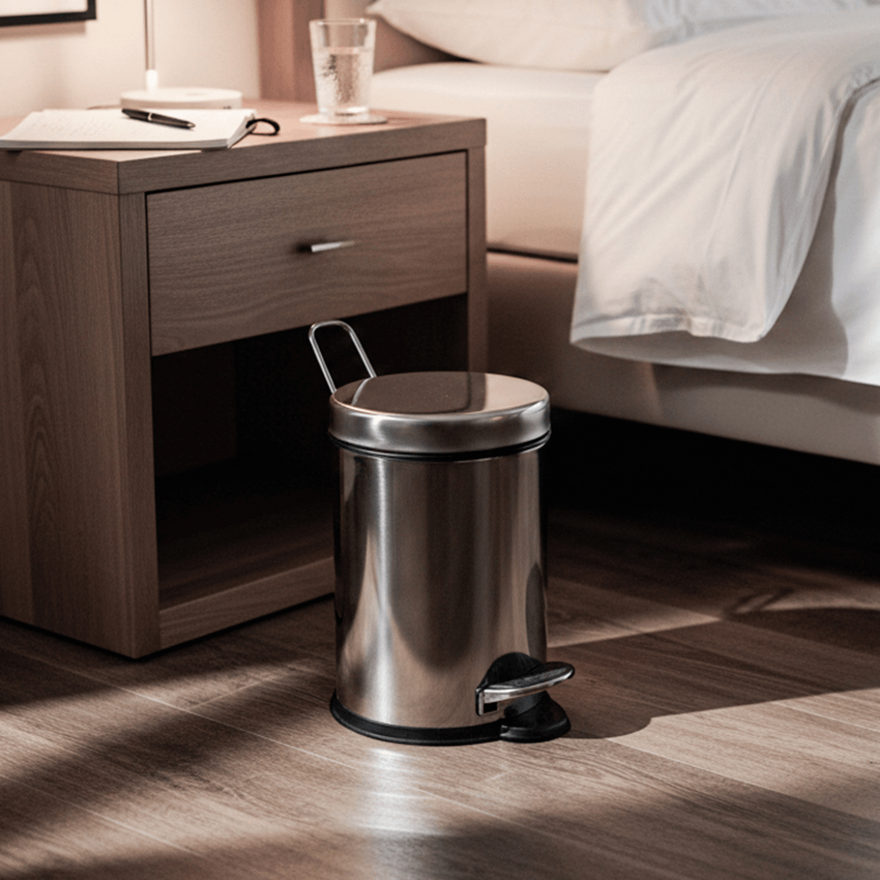 Lixeira com Pedal e Balde Brinox Decorline 3 Litros Ø17 x 27cm Aço Inoxidável