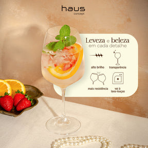 Jogo de 6 Taças para Água em Cristal Bohemia 560ml Haus Concept Aroma