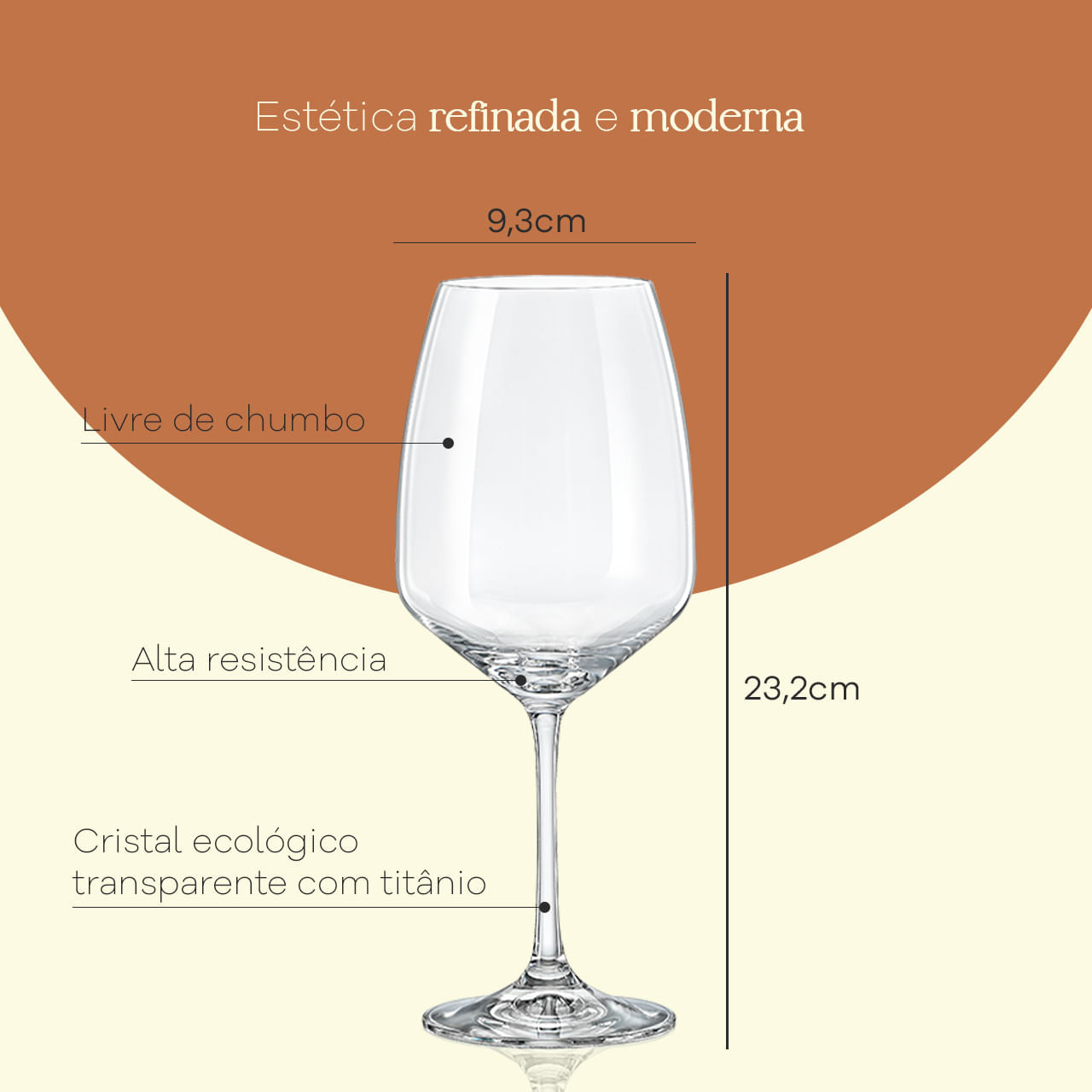 Jogo de 6 Taças para Água em Cristal Bohemia 560ml Haus Concept Aroma