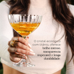 Jogo 6 Taças para Espumante Vintage em Cristal Bohemia 340ml Haus Concept Dream