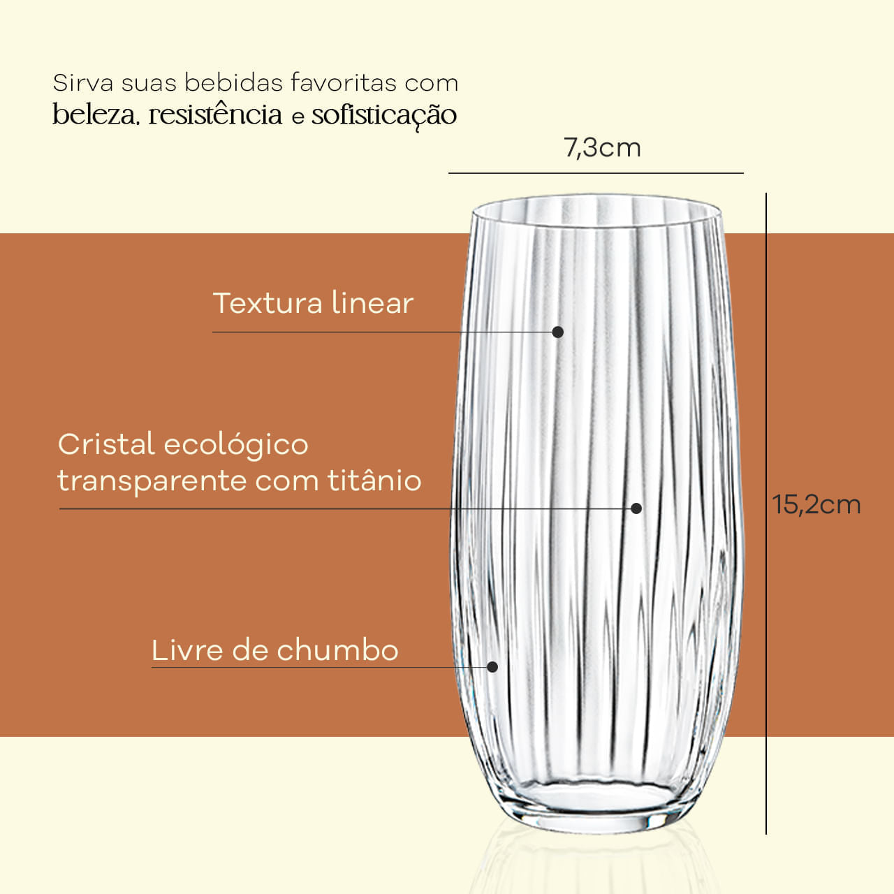 Jogo de 6 Copos para Água em Cristal Bohemia 350ml Haus Concept Dream