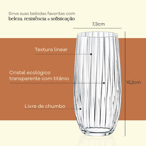 Jogo de 6 Copos para Água em Cristal Bohemia 350ml Haus Concept Dream