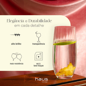 Jogo de 6 Copos para Água em Cristal Bohemia 350ml Haus Concept Dream