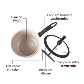 Pipoqueira Brinox Pic Poc Antiaderente Ceramic Life 5,5 Litros Ø22cm Vanilla