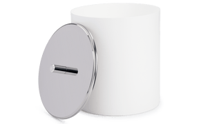 Lixeira Plástica com Tampa em Inox Brinox 5,4 Litros Ø18,5 x 23cm Branca