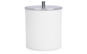 Lixeira Plástica com Tampa em Inox Brinox 5,4 Litros Ø18,5 x 23cm Branca