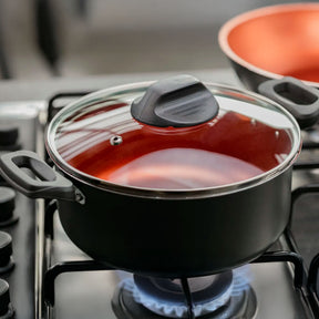 Caçarola com Tampa Brinox Topázio Antiaderente Pro-flon Ø22cm 3,45 Litros Cinza Range