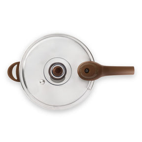 Panela de Pressão Indução Brinox Antiaderente Ceramic Life Pressure 6,8 Litros Ø24cm Vanilla