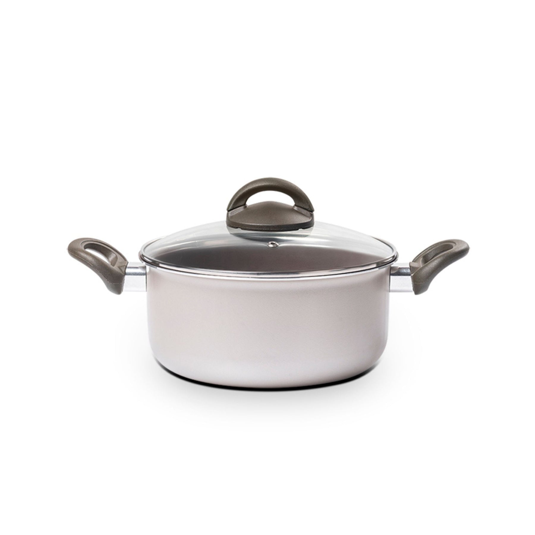 Jogo de Panelas Brinox Antiaderente Ceramic Life 10 Peças Nevada Champanhe