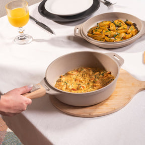 Jogo de Panelas Empilhável Brinox Loft 7 Peças Antiaderente Ceramic Life, Cabo Removível e Fundo de Indução - Areia