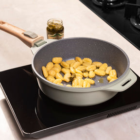 Jogo de Panelas Empilhável Brinox Loft 7 Peças Antiaderente Ceramic Life, Cabo Removível e Fundo de Indução – Verde