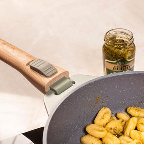 Jogo de Panelas Empilhável Brinox Loft 7 Peças Antiaderente Ceramic Life, Cabo Removível e Fundo de Indução – Verde