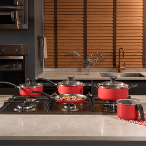 Jogo de Panelas Brinox Antiaderente Pro-Flon 5 Peças Ruby Vermelho