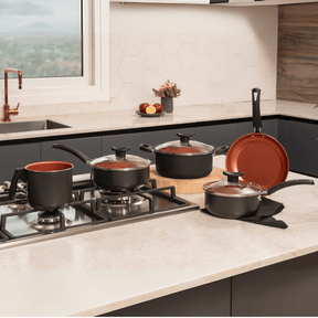 Jogo de Panelas Brinox Topázio Antiaderente Pro-Flon 5 Peças Cinza Range