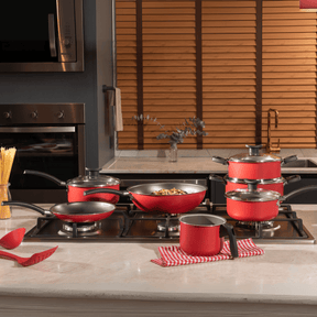 Jogo de Panelas Brinox Antiaderente Pro-Flon 7 Peças Ruby Vermelho