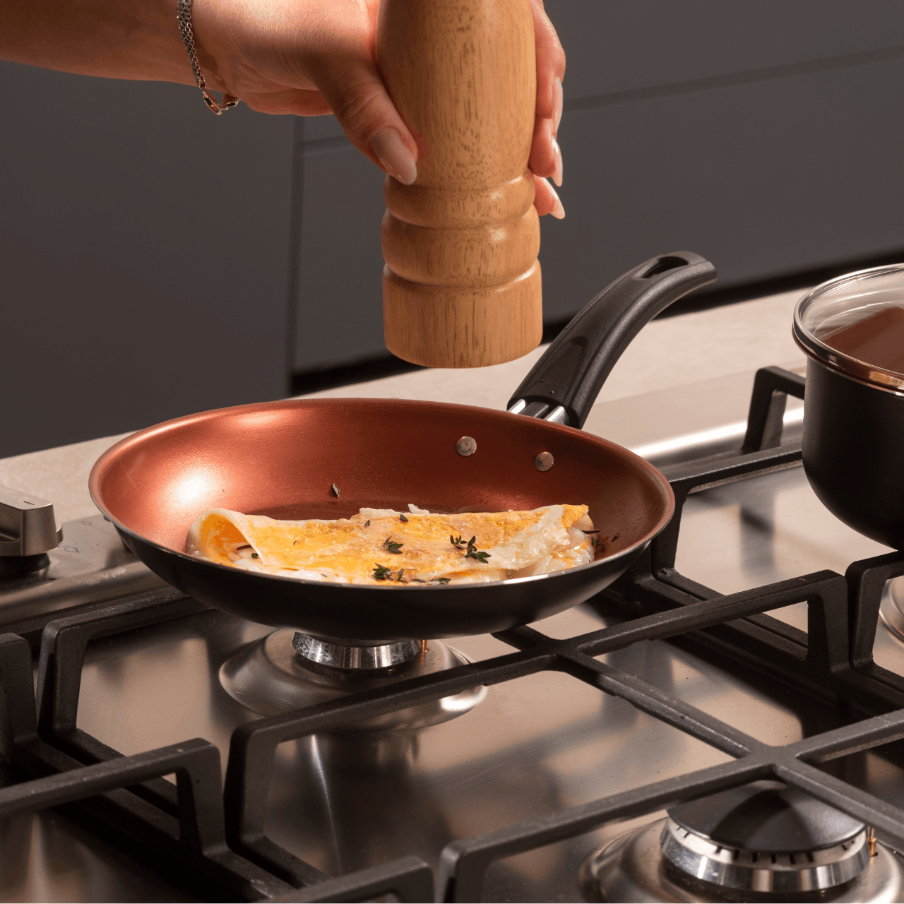 Jogo de Panelas Brinox Topázio Antiaderente Pro-Flon 7 Peças Cinza Range