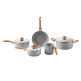 Jogo de Panelas Brinox Antiaderente Ceramic Life 5 Peças Easy Gris