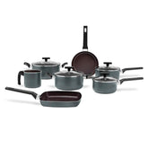 Jogo de Panelas Brinox Antiaderente Ceramic Life 7 Peças Preserve Cinza