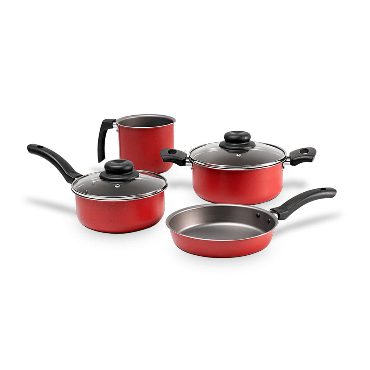 Jogo de Panelas Brinox Antiaderente Pro-Flon 4 Peças Ruby Vermelho