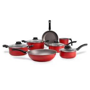 Jogo de Panelas Brinox Antiaderente Pro-Flon 7 Peças Ruby Vermelho