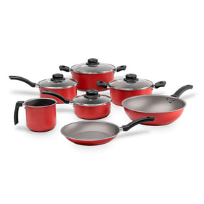 Jogo de Panelas Brinox Antiaderente Pro-Flon 7 Peças Ruby Vermelho