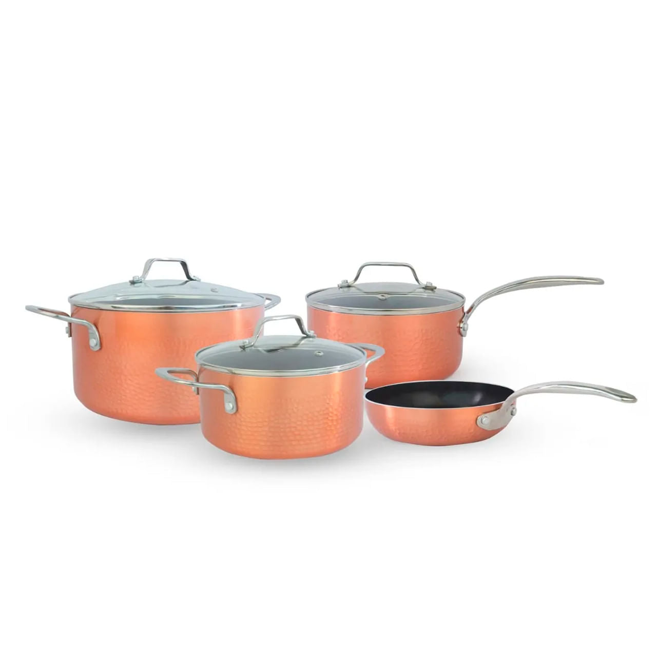 Jogo de Panelas Brinox Antiaderente Pro-Flon Premium 4 Peças Copper com Indução Cobre