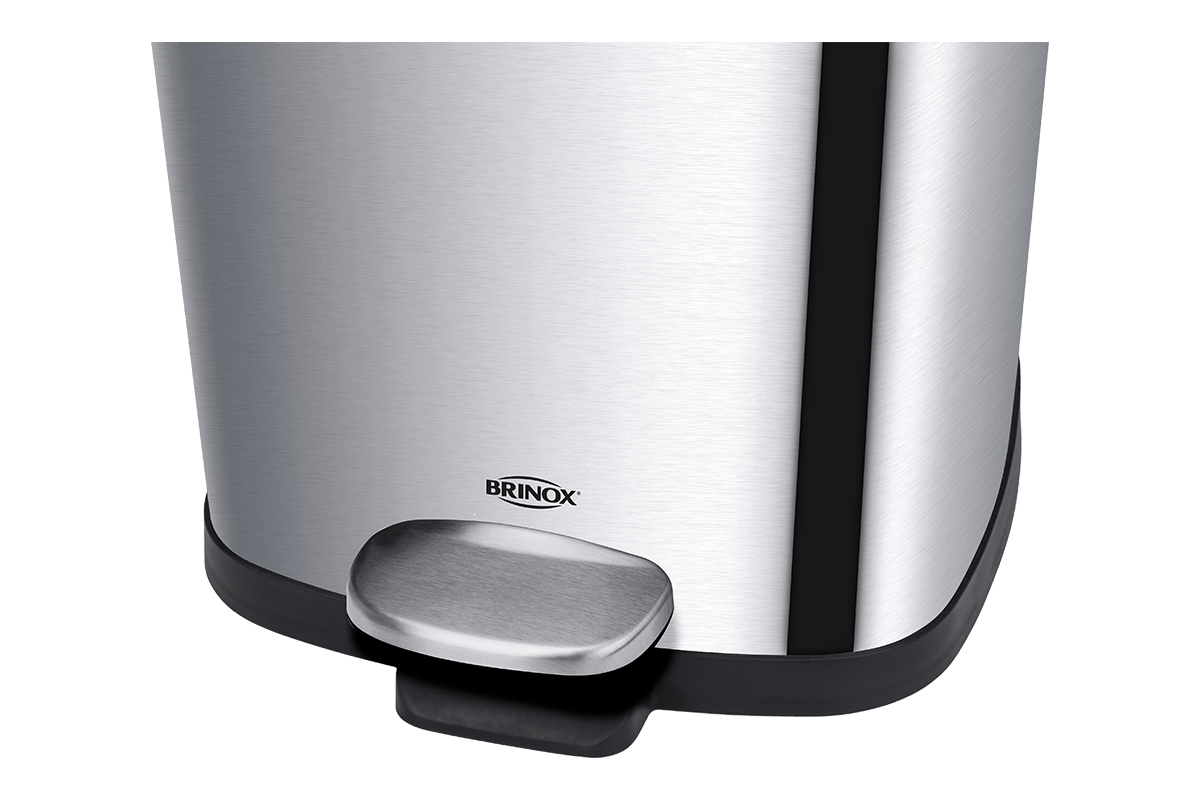 Lixeira com Pedal e Balde Brinox Frame 6 Litros Aço Inox Escovado