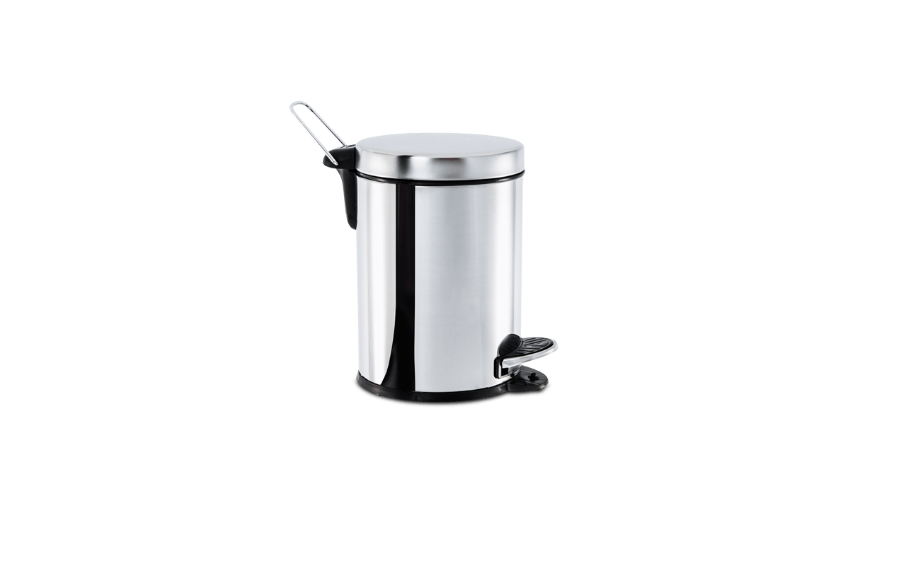 Lixeira com Pedal e Balde Brinox Decorline 3 Litros Ø17 x 27cm Aço Inoxidável