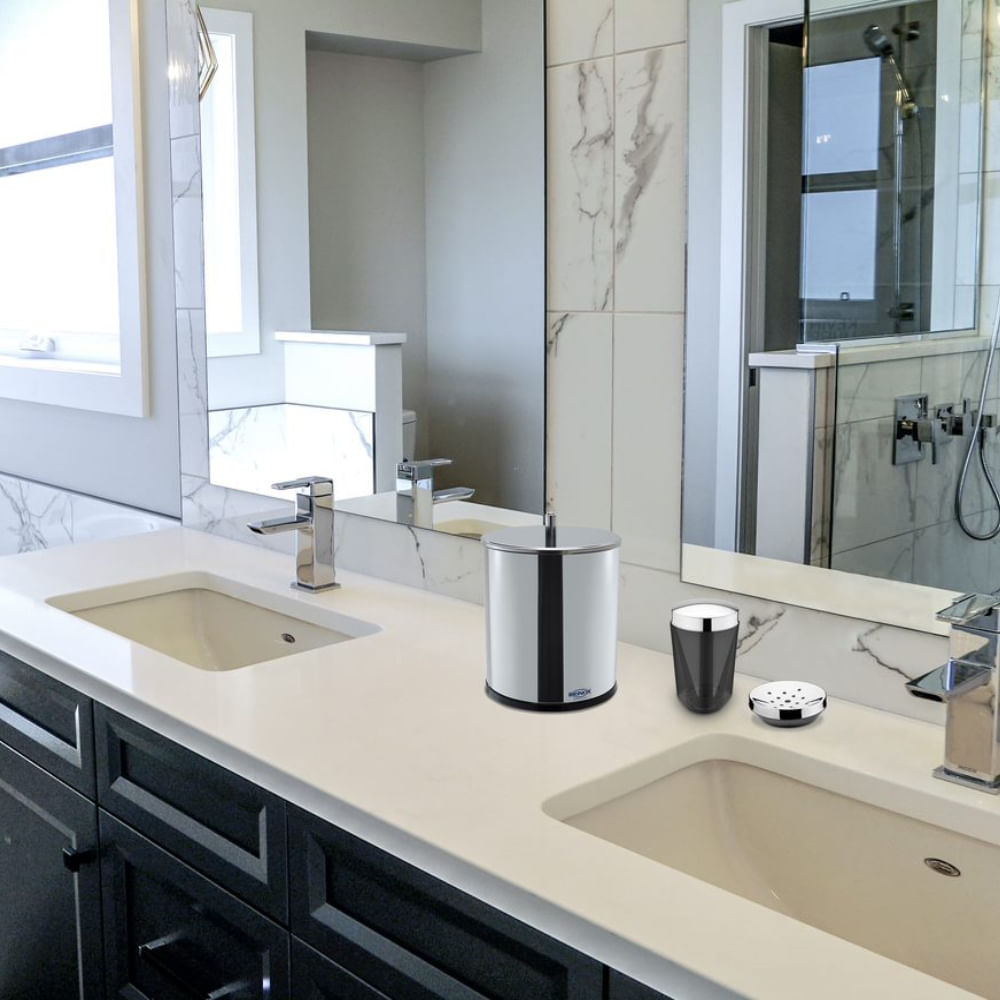 Lixeira com Tampa Brinox Decorline 3,2 Litros Ø15,5 x 20cm Aço Inoxidável