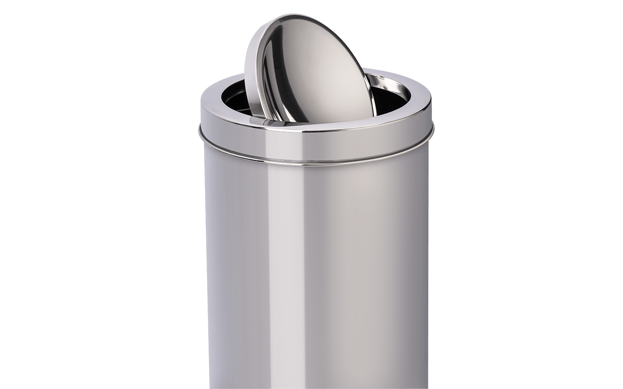 Lixeira com Tampa Basculante Brinox Decorline 7,8 Litros 18,5 x 29cm Aço Inoxidável