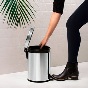 Lixeira com Pedal e Balde Brinox Decorline 5 Litros Ø20 x 30cm Aço Inoxidável
