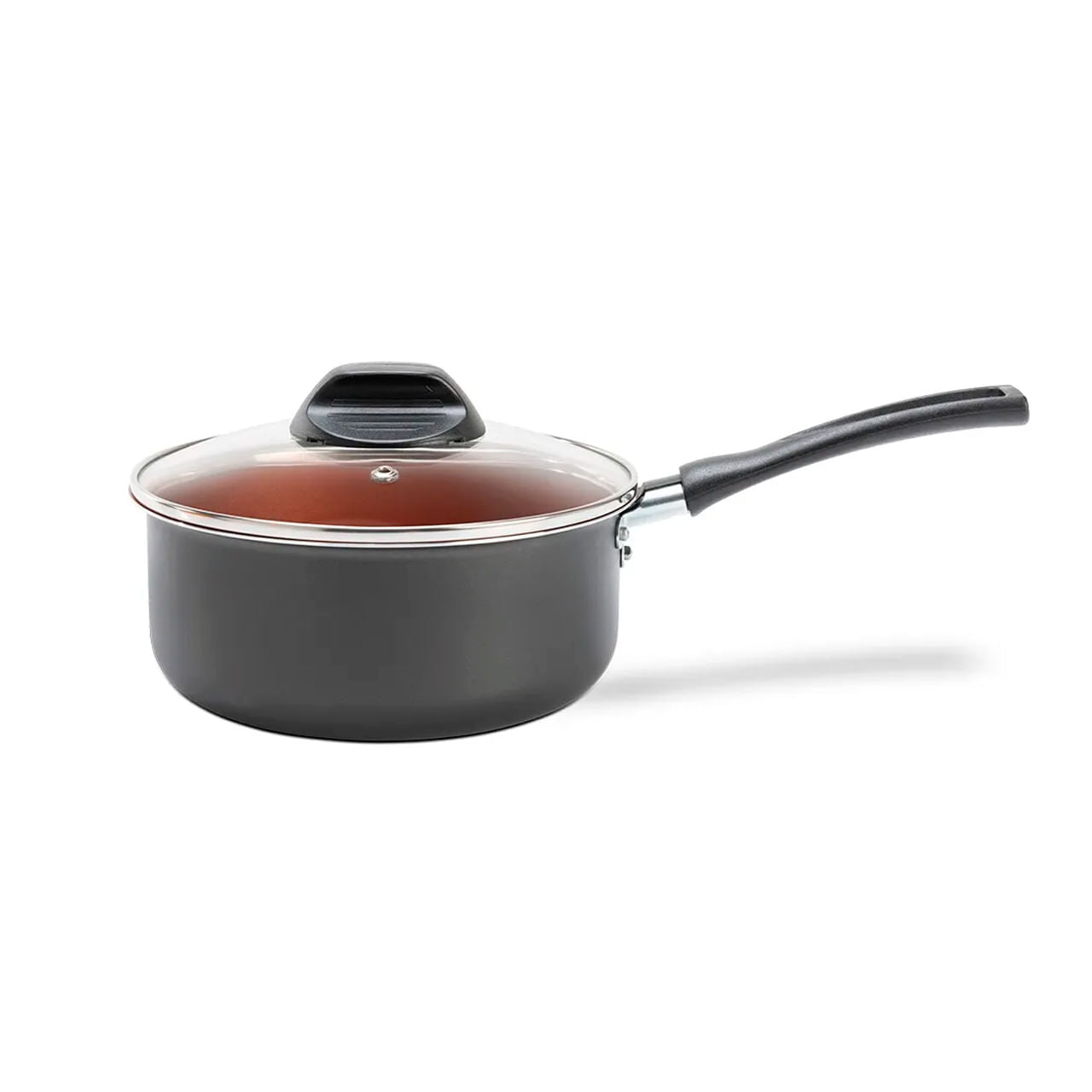 Panela com Tampa Brinox Topázio Antiaderente Pró-flon Ø18cm 1,8 Litros Cinza Range