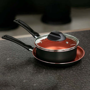 Panela com Tampa Brinox Topázio Antiaderente Pró-flon Ø18cm 1,8 Litros Cinza Range