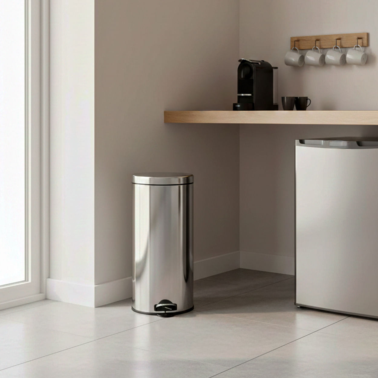 Lixeira com Pedal Brinox Decorline 30 Litros Aço Inoxidável