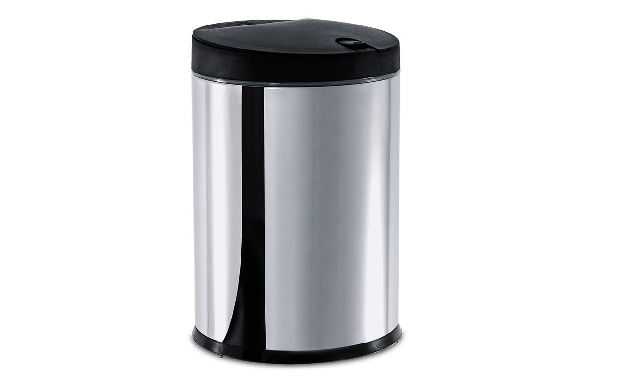 Lixeira com Tampa Press Brinox Linha Pia 4 Litros Ø 17 x 25 cm Aço Inoxidável