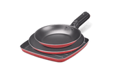 Jogo de Frigideiras Brinox Garlic Antiaderente Pro-flon 3 Peças Vermelho